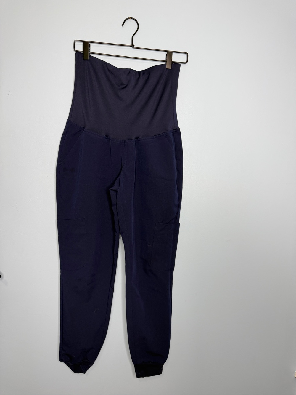 High-Waist Navy Maternity Jumpsuit